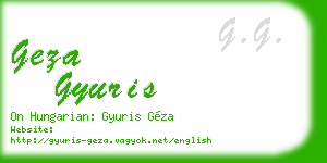 geza gyuris business card