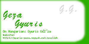 geza gyuris business card